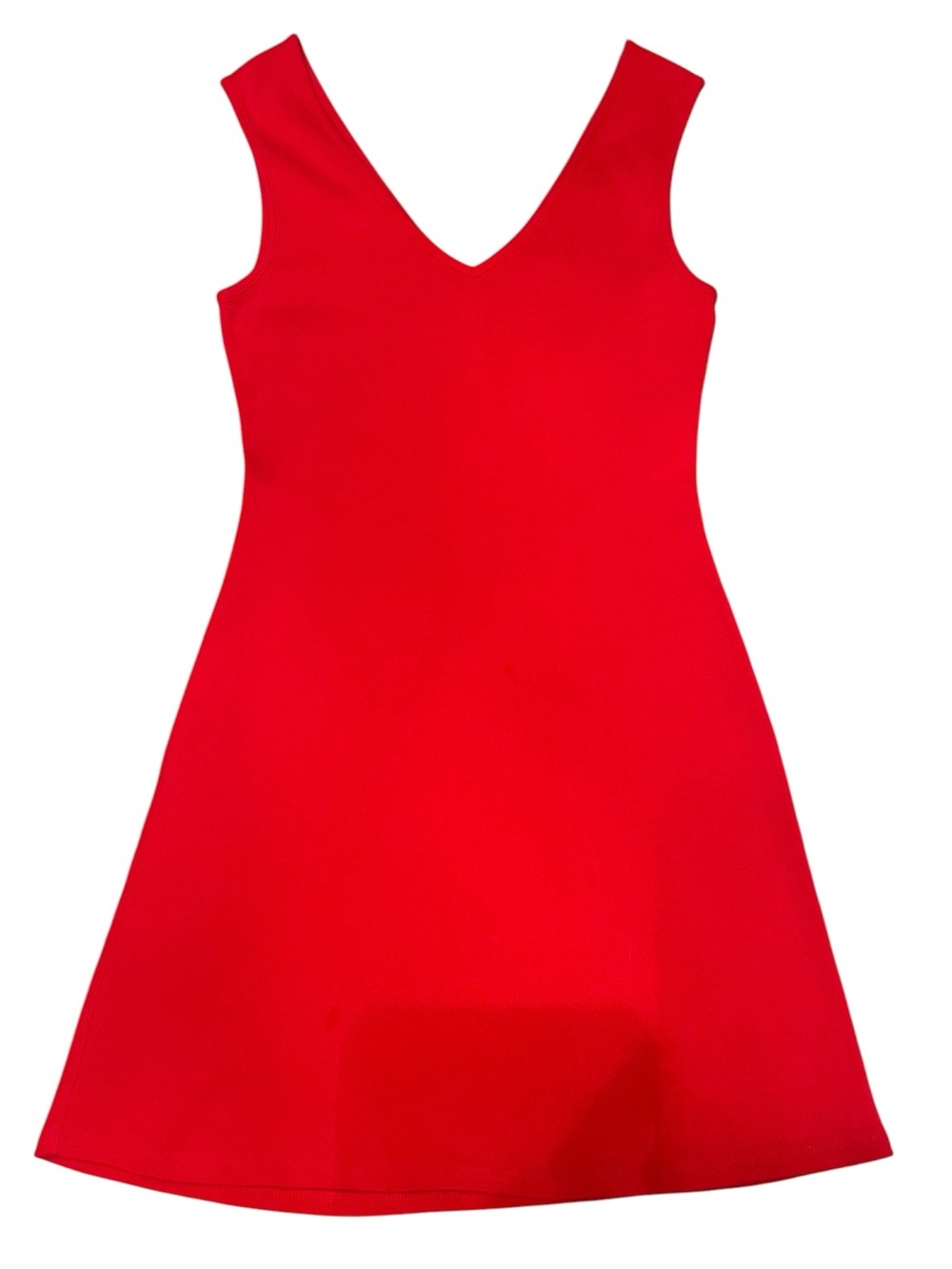Moda International Red V-Neck A-Line Dress Sz Medium